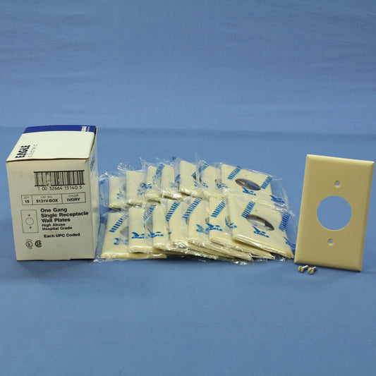 Eagle 5131V Ivory 1-Gang 1.406in. Outlet Unbreakable Nylon Wallplate Cover 15pcs