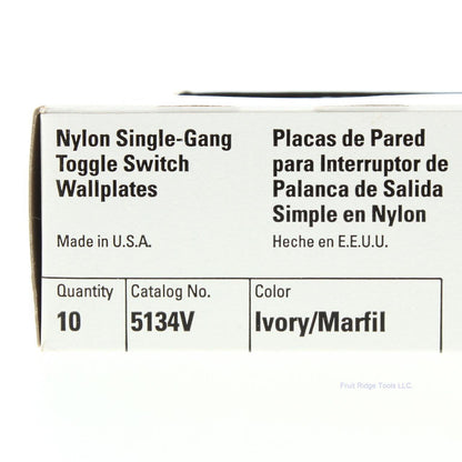 Eagle 5134V Ivory 1-Gang Toggle Switch Unbreakable Standard Wallplates 10-Pack