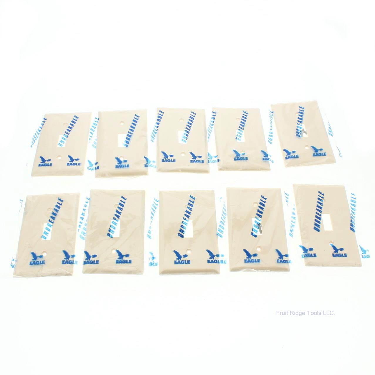 Eagle 5134V Ivory 1-Gang Toggle Switch Unbreakable Standard Wallplates 10-Pack