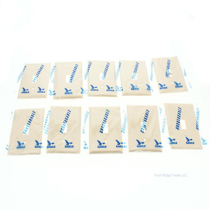 Eagle 5134V Ivory 1-Gang Toggle Switch Unbreakable Standard Wallplates 10-Pack