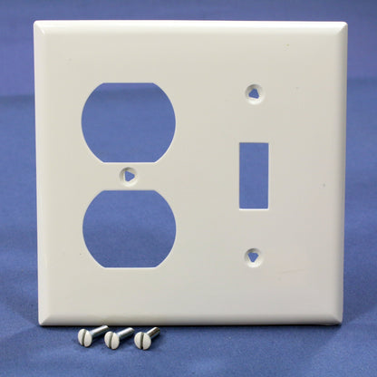 Eagle 5138W White 2-Gang Toggle Duplex Unbreakable Nylon Wallplate Cover 10pcs