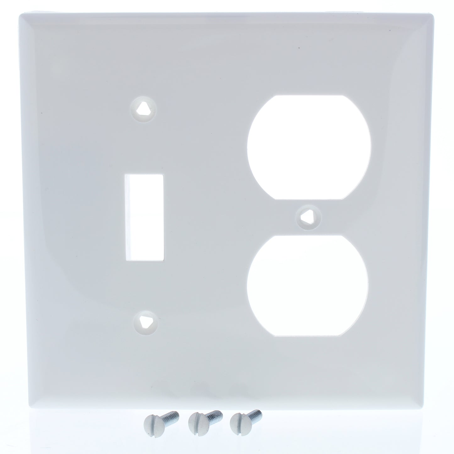 Eagle 5138W White 2-Gang Toggle Switch Duplex Outlet Unbreakable Wallplate Cover
