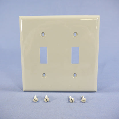 Eagle 5139GY Gray 2-Gang Unbreakable Toggle Light Switch Cover Nylon Wallplate