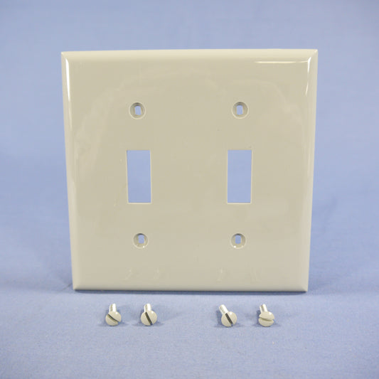 Eagle 5139GY Gray 2-Gang Unbreakable Toggle Light Switch Cover Nylon Wallplate