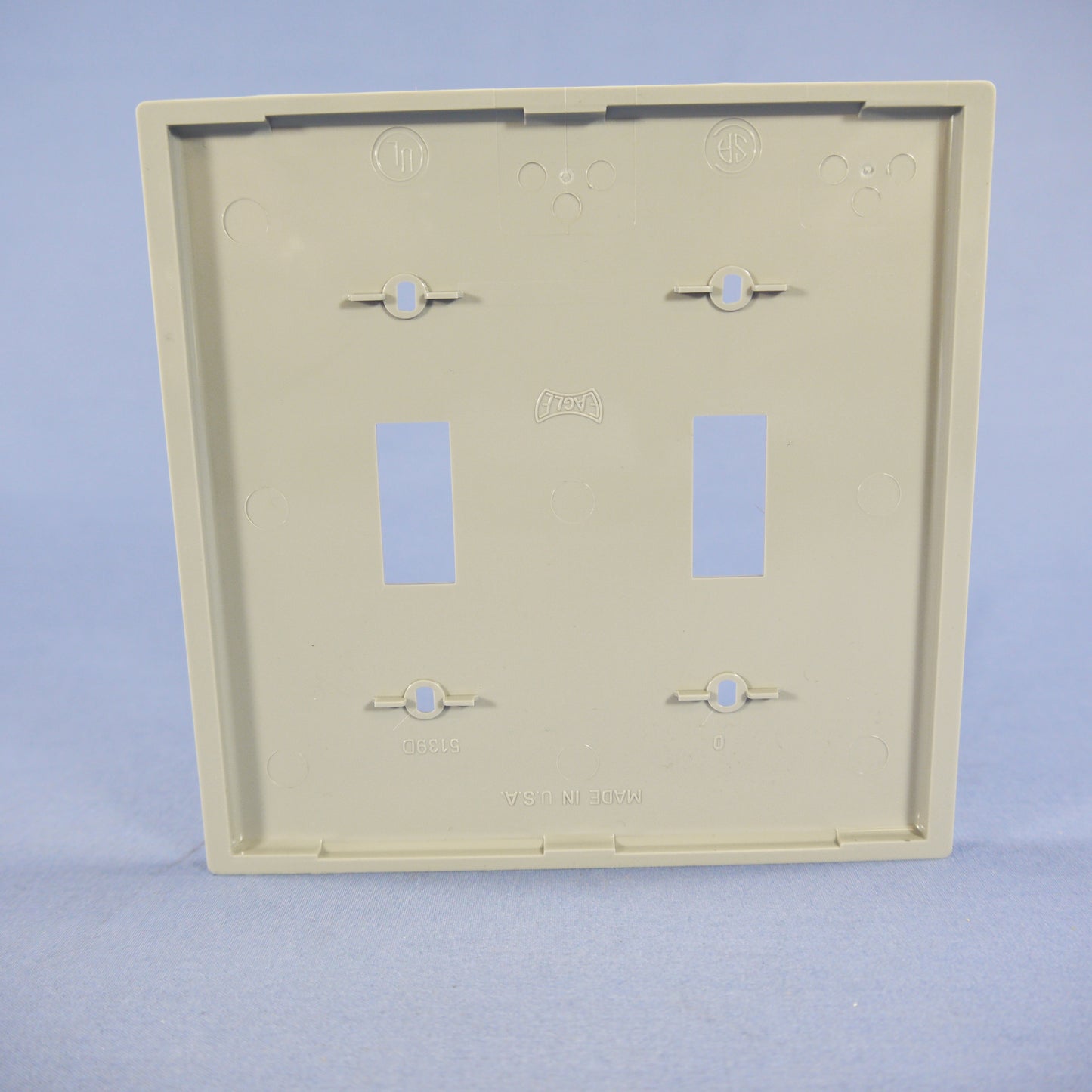 Eagle 5139GY Gray 2-Gang Unbreakable Toggle Light Switch Cover Nylon Wallplate