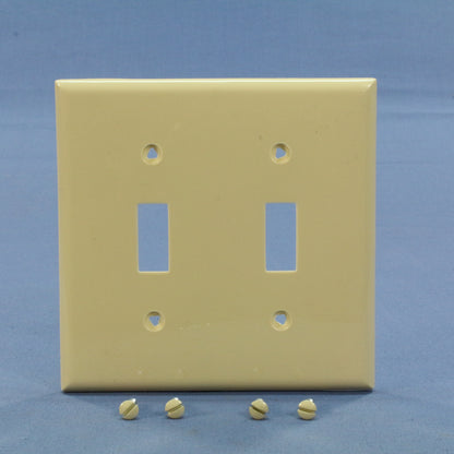 Eagle 5139V Ivory 2-Gang Toggle Switch Unbreakable Nylon Standard Size Wallplate