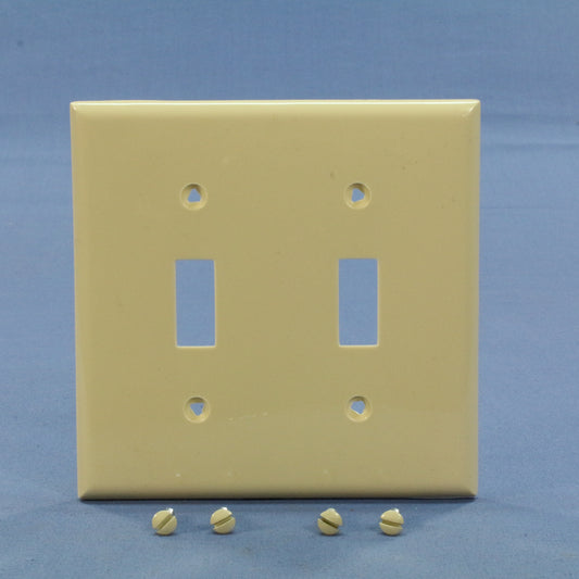 Eagle 5139V Ivory 2-Gang Toggle Switch Unbreakable Nylon Standard Size Wallplate