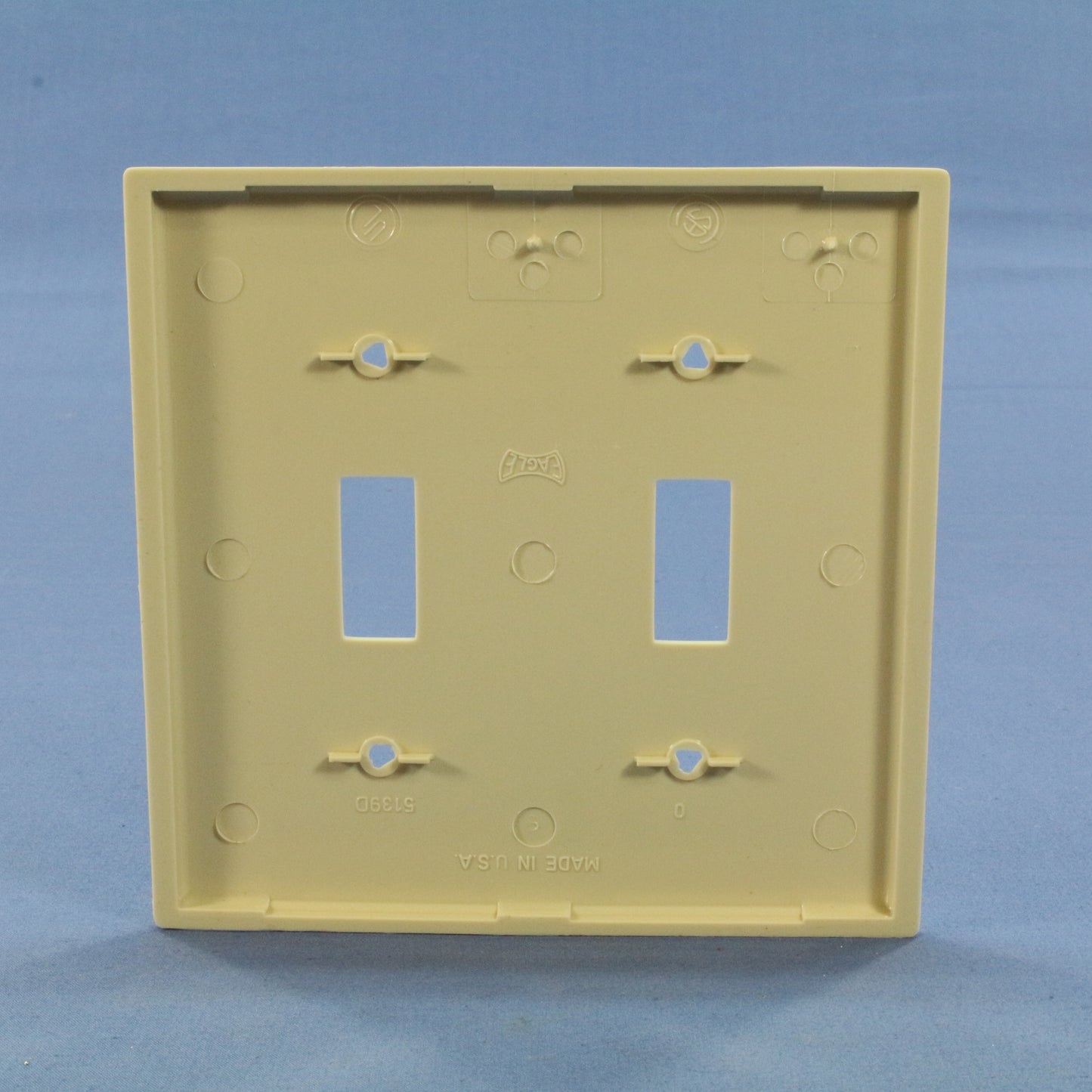 Eagle 5139V Ivory 2-Gang Toggle Switch Unbreakable Nylon Standard Size Wallplate