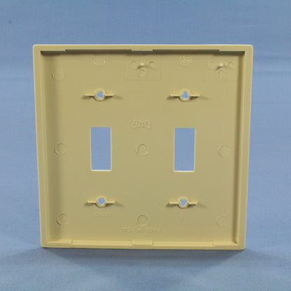 Eagle 5139V Ivory 2-Gang Toggle Switch Unbreakable Nylon Standard Size Wallplate