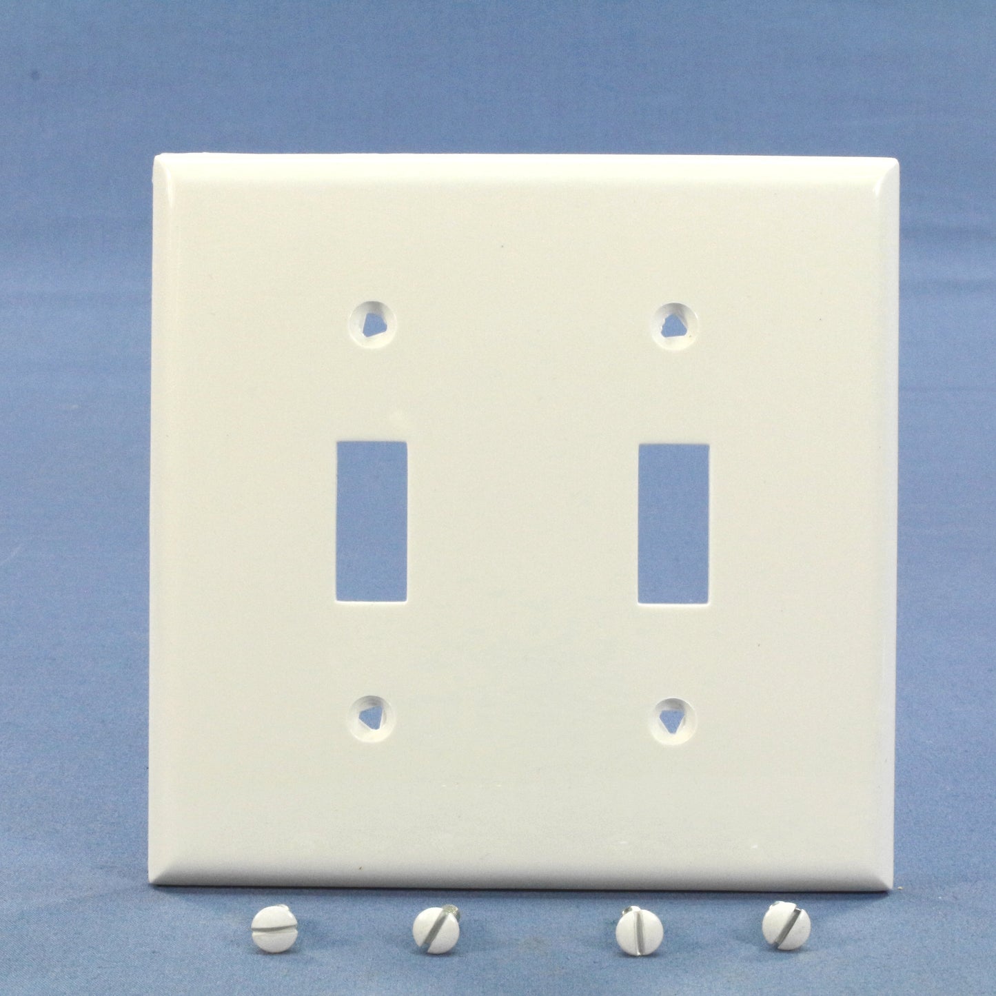Eagle 5139W White 2-Gang Toggle Switch Unbreakable Nylon Standard Size Wallplate