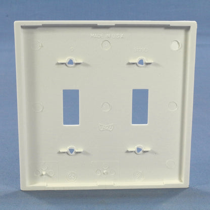 Eagle 5139W White 2-Gang Toggle Switch Unbreakable Nylon Standard Size Wallplate