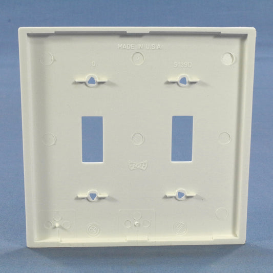 Eagle 5139W White 2-Gang Toggle Switch Unbreakable Nylon Standard Size Wallplate
