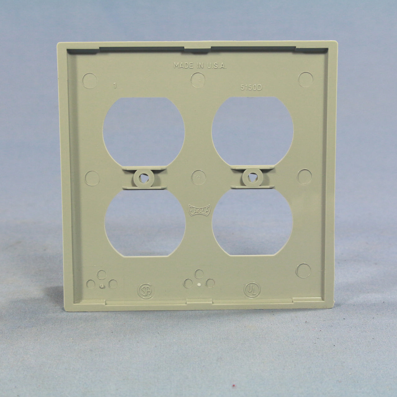 Eagle Gray 2-Gang Receptacle Wallplate Unbreakable Duplex Outlet Cover 5150GY