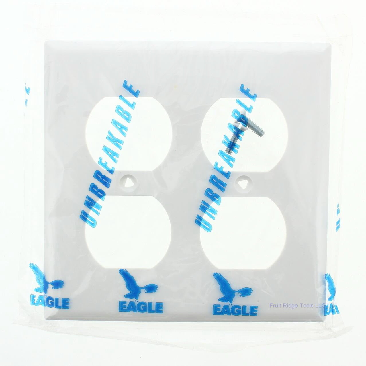 Eagle 5150W White 2-Gang Duplex Outlet Unbreakable Nylon Standard Size Wallplate