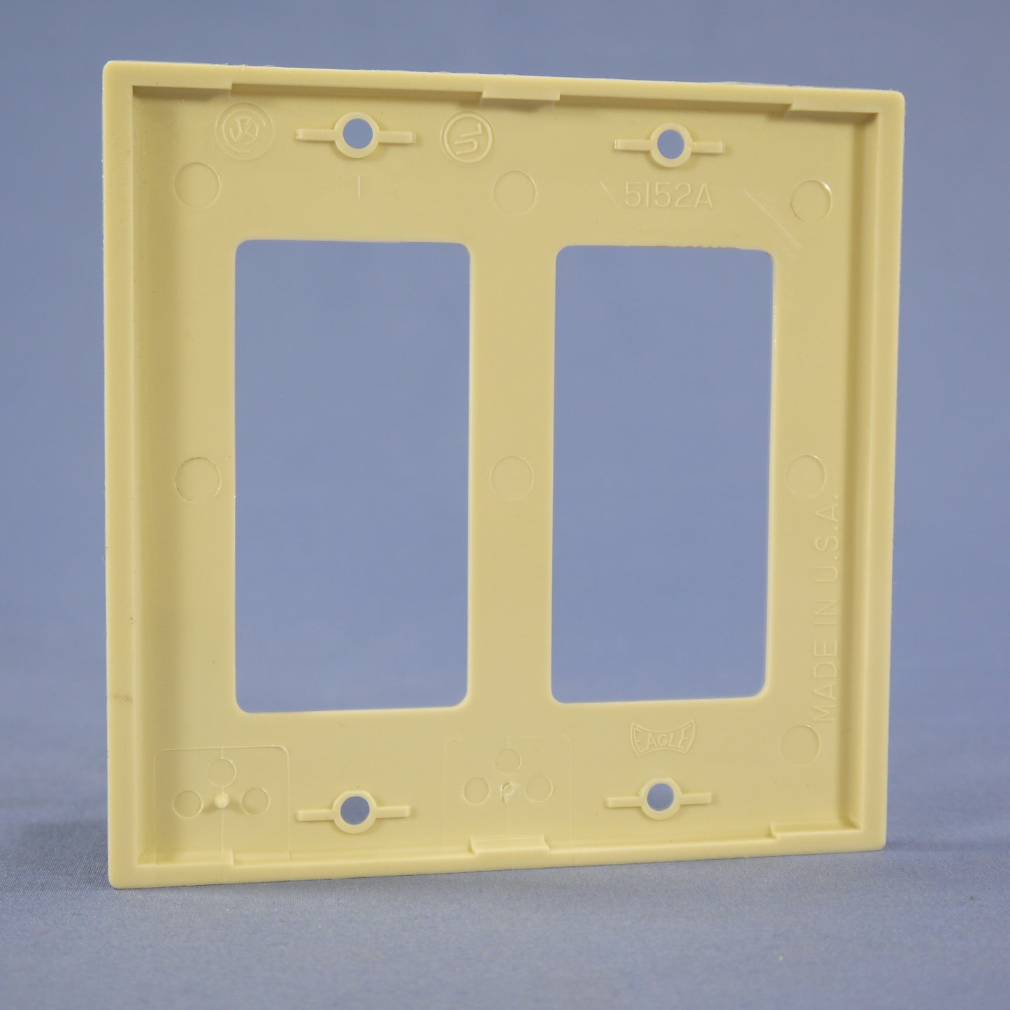 Eagle 5152V Ivory 2-Gang Decorator Unbreakable Nylon Standard Wallplate Cover