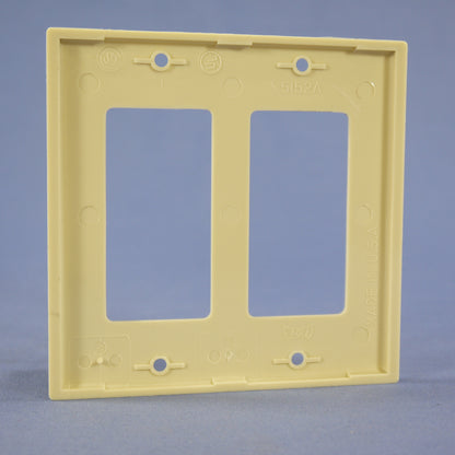 Eagle 5152V Ivory 2-Gang Decorator Unbreakable Nylon Standard Wallplate Cover