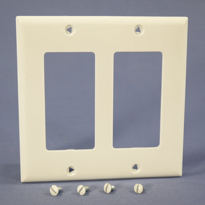 Eagle 5152W White 2-Gang Decorator Unbreakable Nylon Standard Wallplate Cover