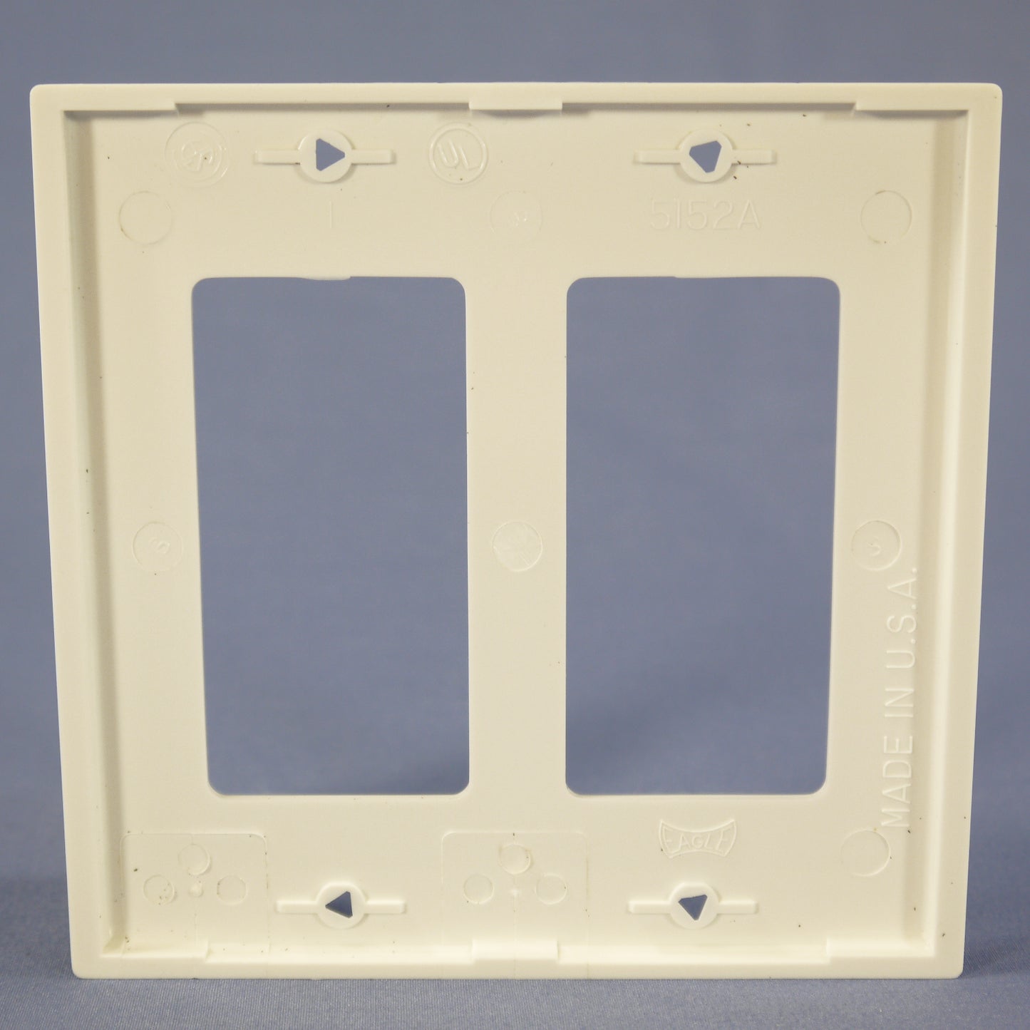 Eagle 5152W White 2-Gang Decorator Unbreakable Nylon Standard Wallplate Cover