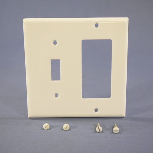 Eagle 5153W White 2-Gang Toggle Switch Decorator GFI Unbreakable Nylon Wallplate