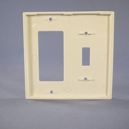 Eagle 5153W White 2-Gang Toggle Switch Decorator GFI Unbreakable Nylon Wallplate