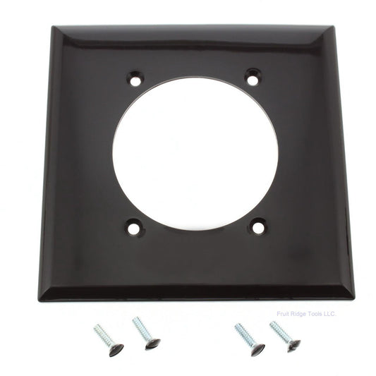 Eagle 5169B Brown 2-Gang Power Outlet 2.47" Hole Unbreakable Standard Wallplate