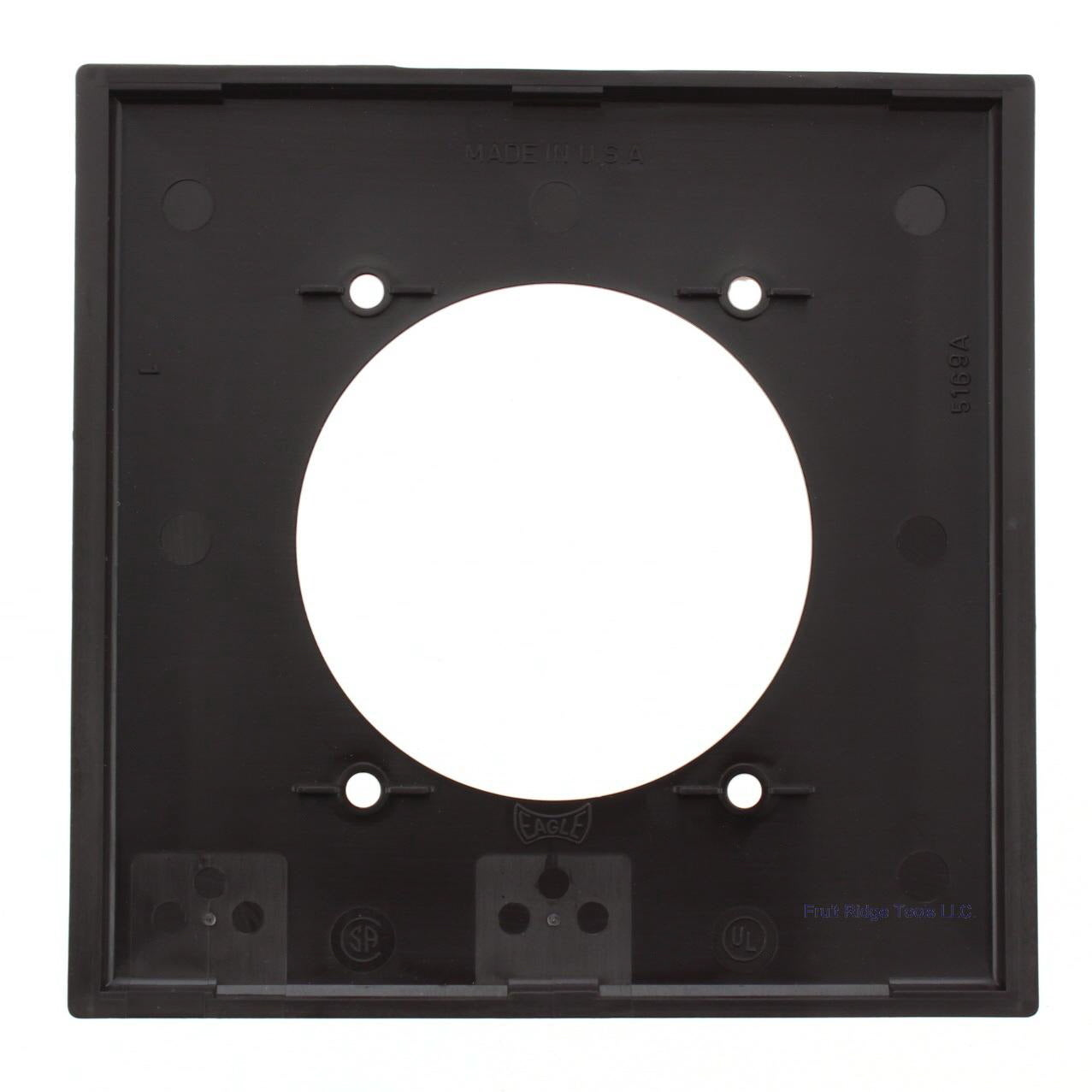Eagle 5169B Brown 2-Gang Power Outlet 2.47" Hole Unbreakable Standard Wallplate