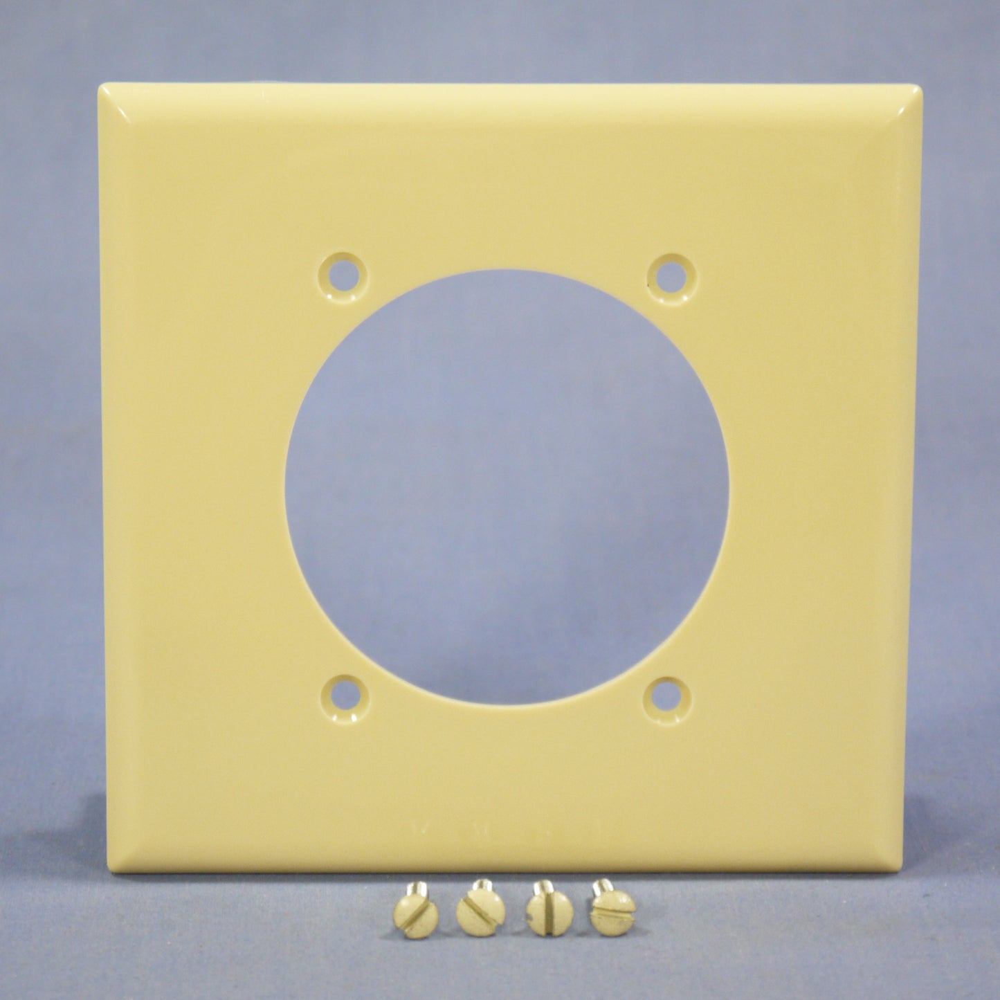 Eagle 5169V Ivory 2-Gang Power Outlet 2.47" Hole Unbreakable Standard Wallplate