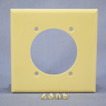 Eagle 5169V Ivory 2-Gang Power Outlet 2.47" Hole Unbreakable Standard Wallplate