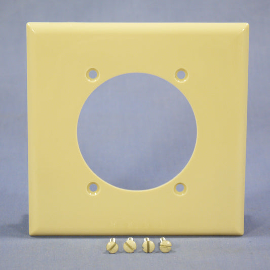 Eagle 5169V Ivory 2-Gang Power Outlet 2.47" Hole Unbreakable Standard Wallplate