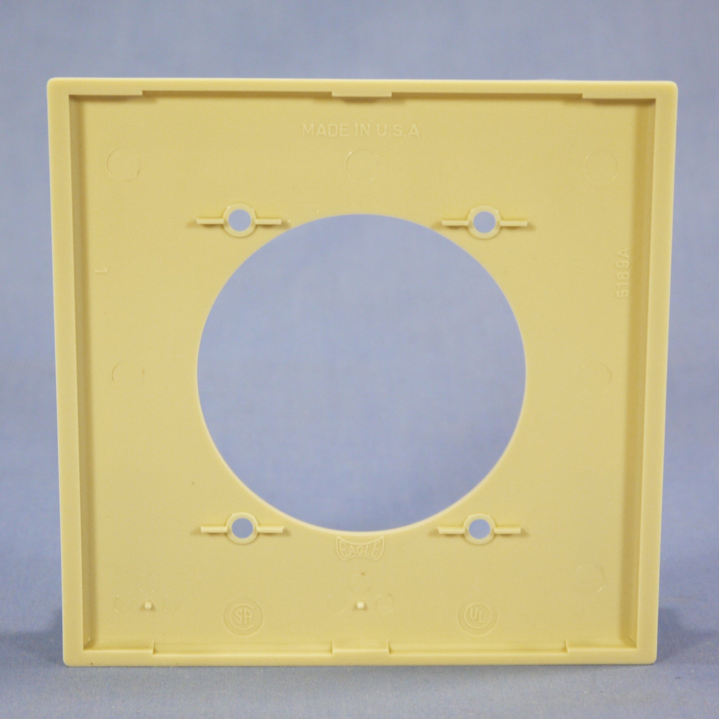 Eagle 5169V Ivory 2-Gang Power Outlet 2.47" Hole Unbreakable Standard Wallplate