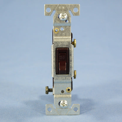 Eagle Brown Single Pole Toggle Light Switch CO/ALR Aluminum Bulk 15A 5221-7B