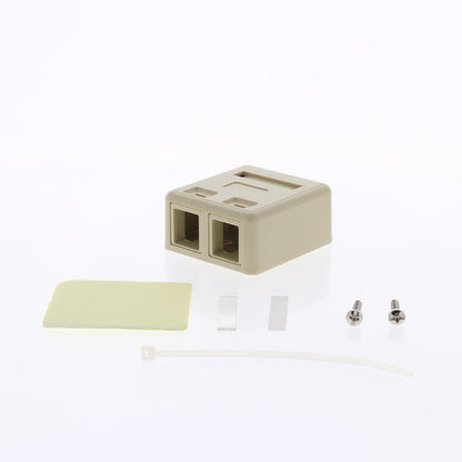 Eagle 5532V Ivory Commercial Grade 2-Port Surface Mount Office Box 110 Style
