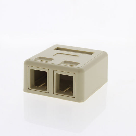 Eagle 5532V Ivory Commercial Grade 2-Port Surface Mount Office Box 110 Style