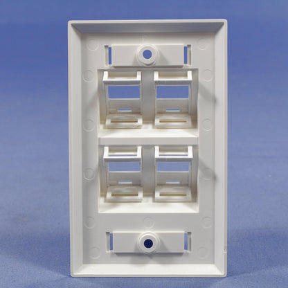 Eagle 5540ANW White 1-Gang 4-Port Data Unbreakable Standard Size Wallplate Cover
