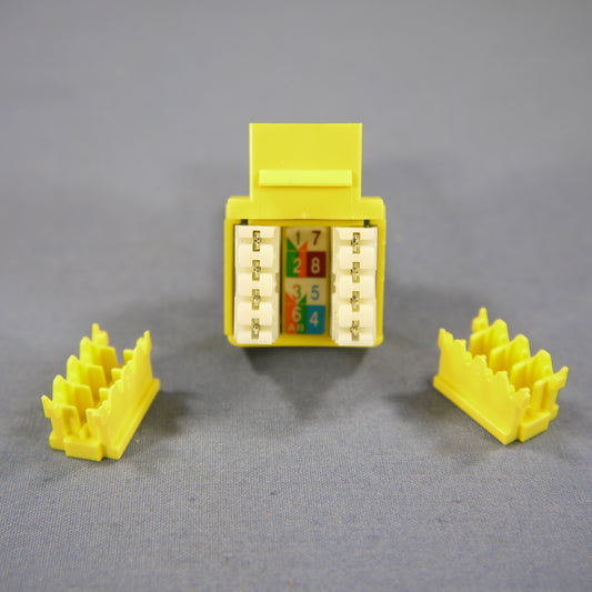 Cat 5 Snap-In Modular Jack 110 Style 8-Position 8-conductor Eagle Yellow 5546Y