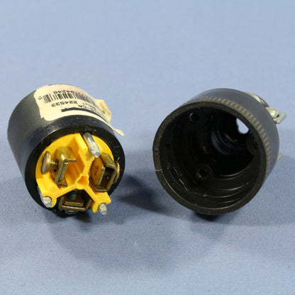 Eagle 615CA Black Angled Straight Blade Connector Plug NEMA L6-15R Bulk 15A 250V