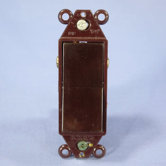 Eagle 6303B Brown Residential Decorator Rocker Wall Light Switch 3-Way 15A Bulk
