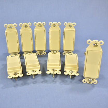 Eagle 6303V 3-Way Ivory Framed Decorator Rocker Wall Light Switch 15A 120V 10pcs