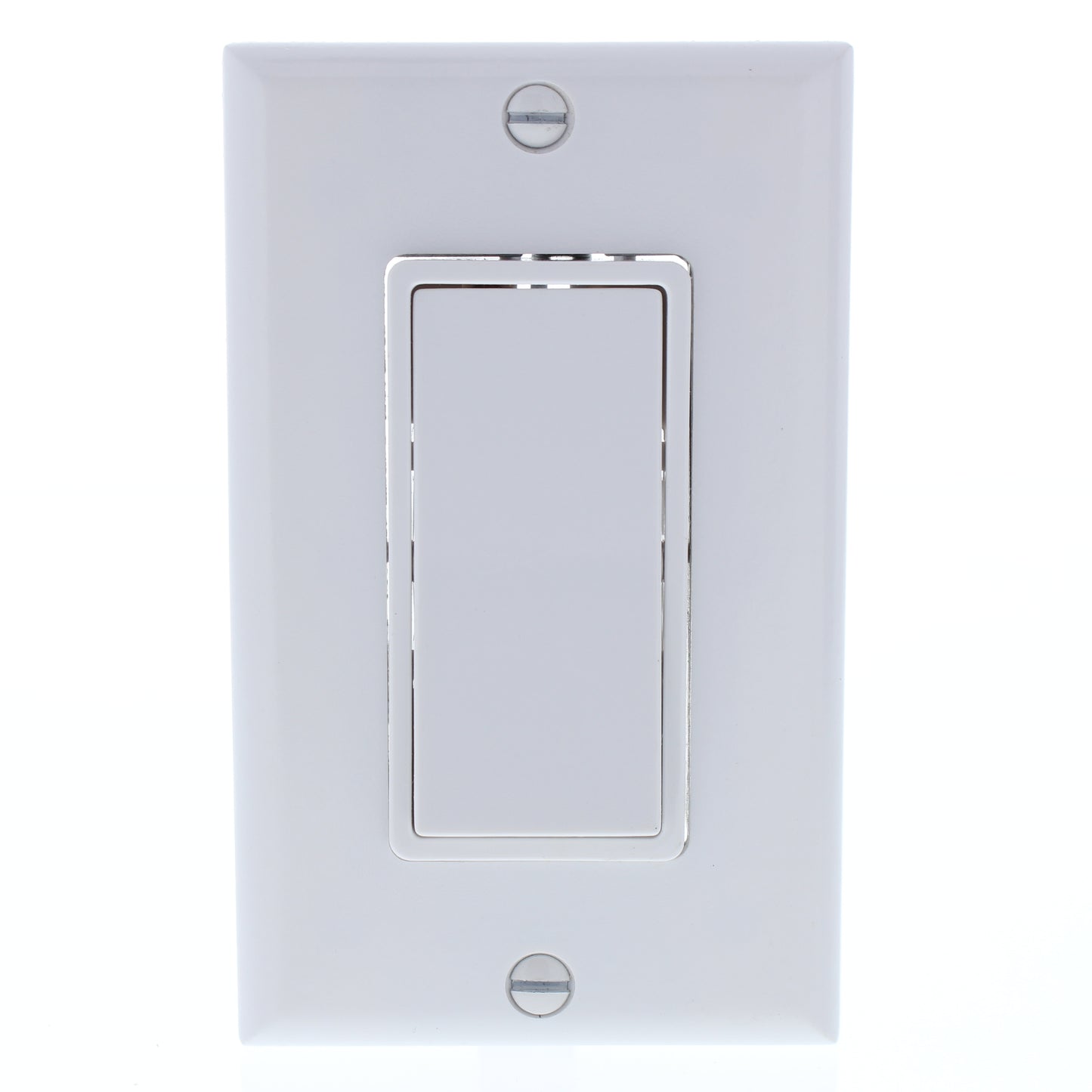 Eagle 6351W White Decorator Rocker Switch Single Pole 15A 120/277V + Wallplate