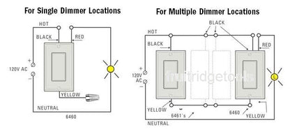Cooper 6461W-K-C White Decorator 3-Way 4-Way Touch Pad Remote Dimmer Switch 600W