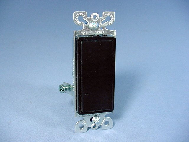 Single Pole Decorator Rocker Wall Light Switch 15A Black 120/277V Eagle 6501BK