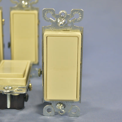 Eagle 6503V Ivory Decorator Rocker Wall Light Switches 3-Way 15A 10-Pack