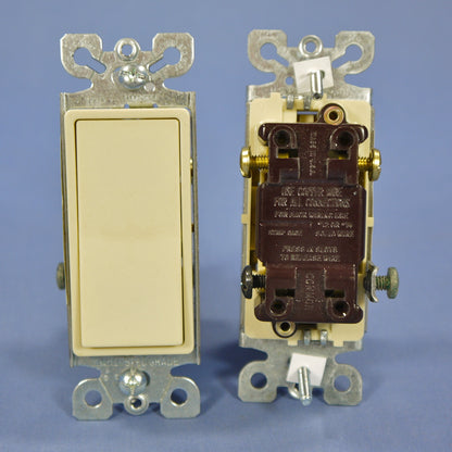 Eagle 6503V Ivory Decorator Rocker Wall Light Switches 3-Way 15A 10-Pack