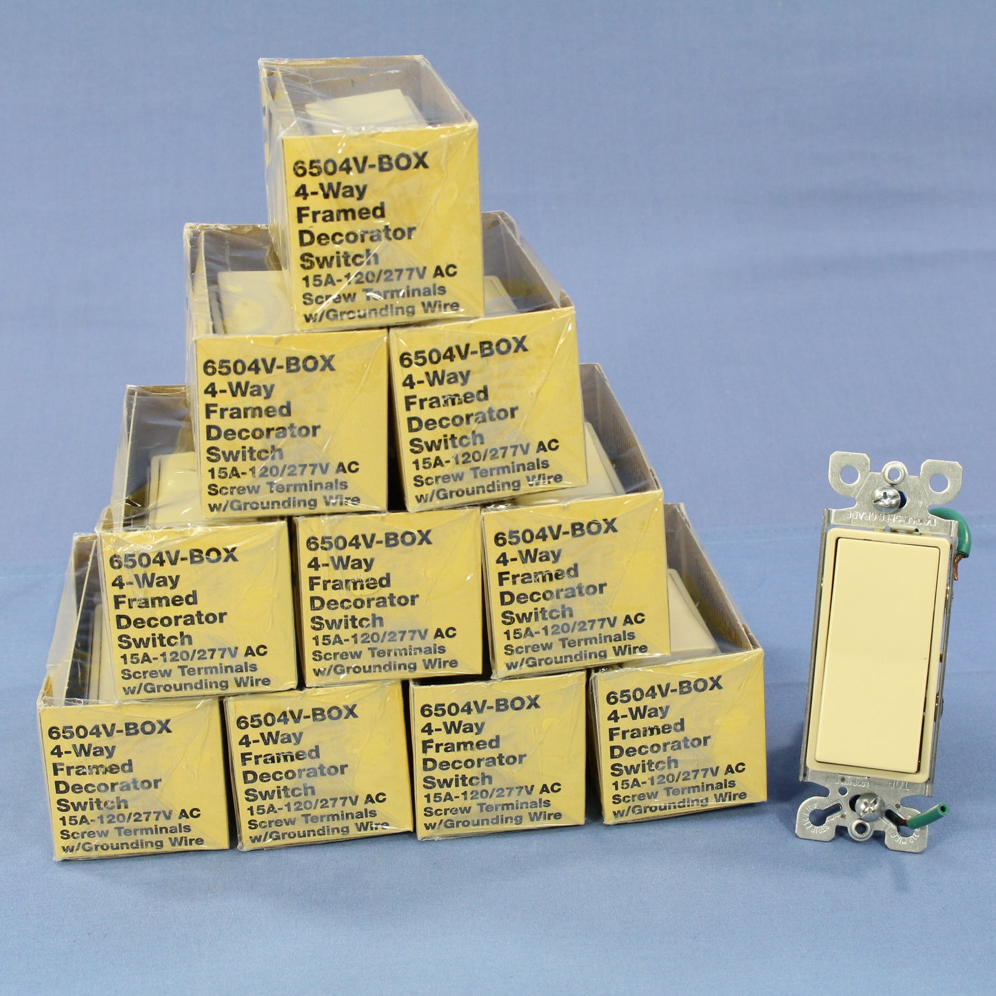Eagle 6504V Ivory Decorator Rocker Wall Light Switches 4-Way 15A 120/277V 10pcs