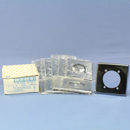 Eagle 69 Chrome 2-Gang Power Outlet 2.15" Chrome Plated Steel Wallplate 10pcs