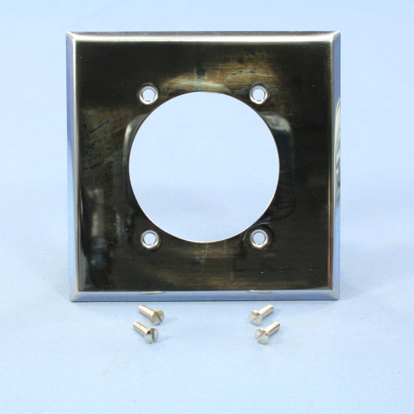 Eagle 69 Chrome 2-Gang Power Outlet 2.15" Chrome Plated Steel Wallplate 10pcs