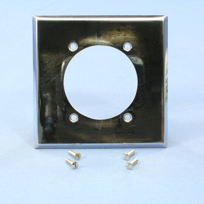 Eagle 69 Chrome 2-Gang Power Outlet 2.15" Chrome Plated Steel Wallplate 10pcs