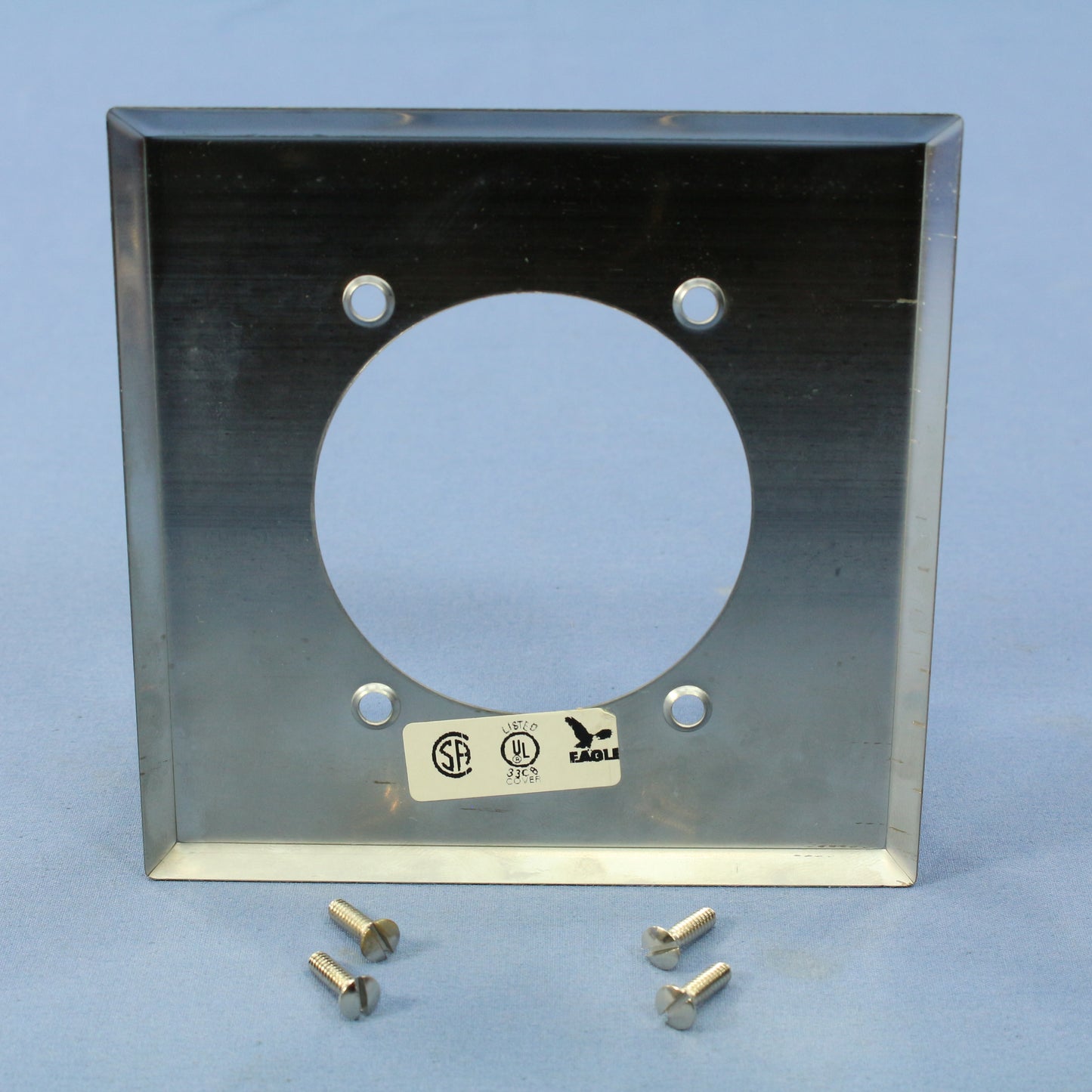Eagle 69 Chrome 2-Gang Power Outlet 2.15" Chrome Plated Steel Wallplate 10pcs