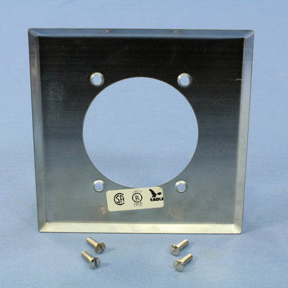 Eagle 69 Chrome 2-Gang Power Outlet 2.15" Chrome Plated Steel Wallplate 10pcs