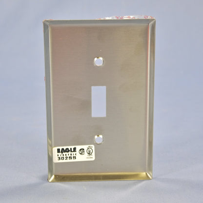 Eagle 93971 Non-Magnetic Stainless Steel Mid-size 1-Gang Toggle Switch Wallplate